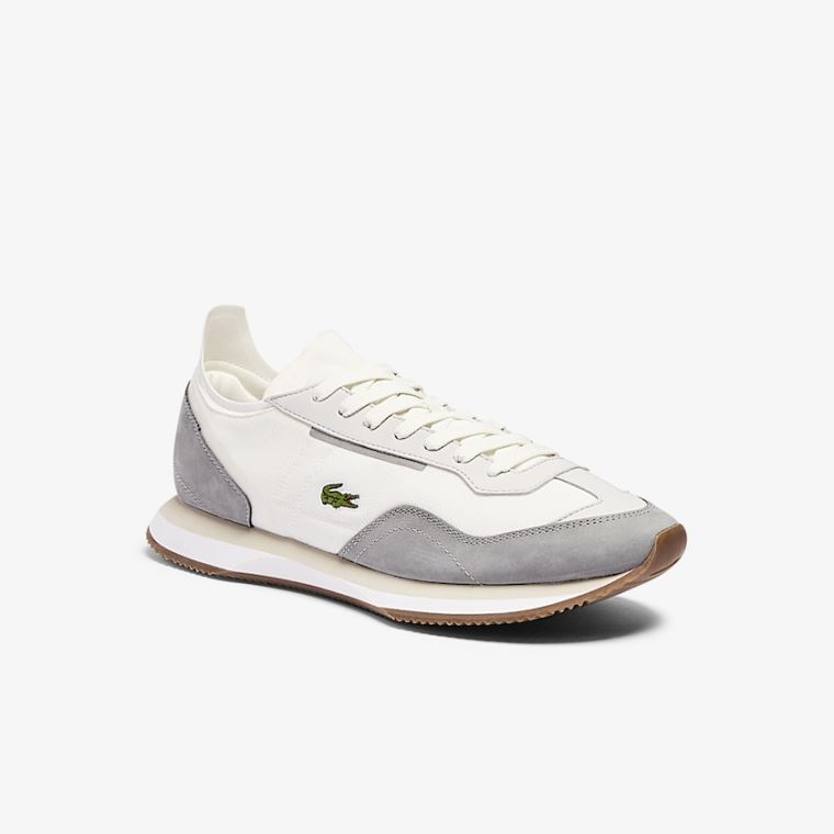 Lacoste Match Break Textil Sneakers Fehér Szürke | 7ZCmvuBw