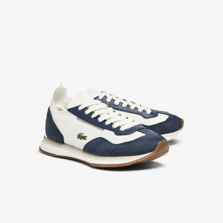 Lacoste Match Break Textil Sneakers Fehér Sötétkék | 9oWOc30o