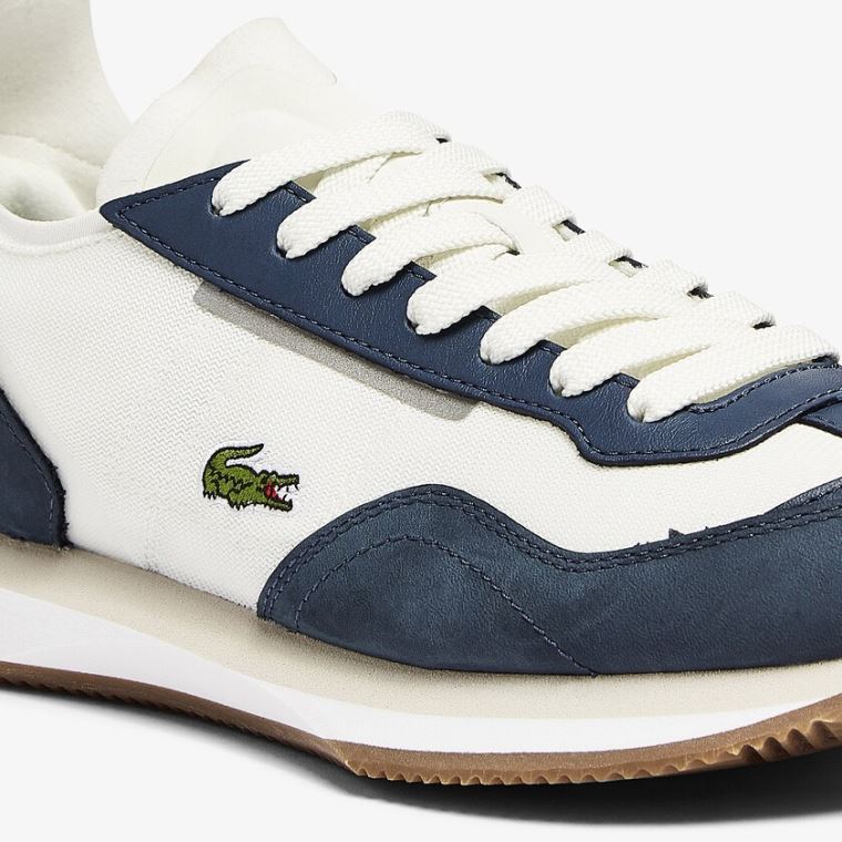 Lacoste Match Break Textil Sneakers Fehér Sötétkék | 9oWOc30o