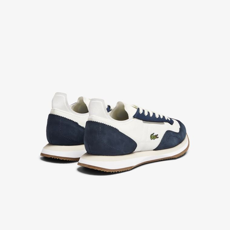 Lacoste Match Break Textil Sneakers Fehér Sötétkék | tedryfqq