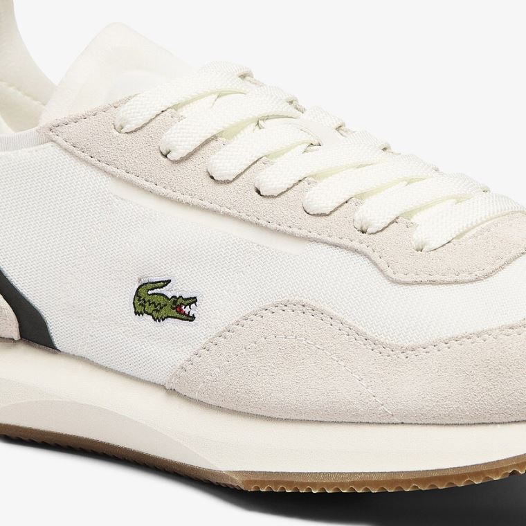 Lacoste Match Break Textil and Velúr Sneakers Fehér Sötétzöld | Rys5SeyX