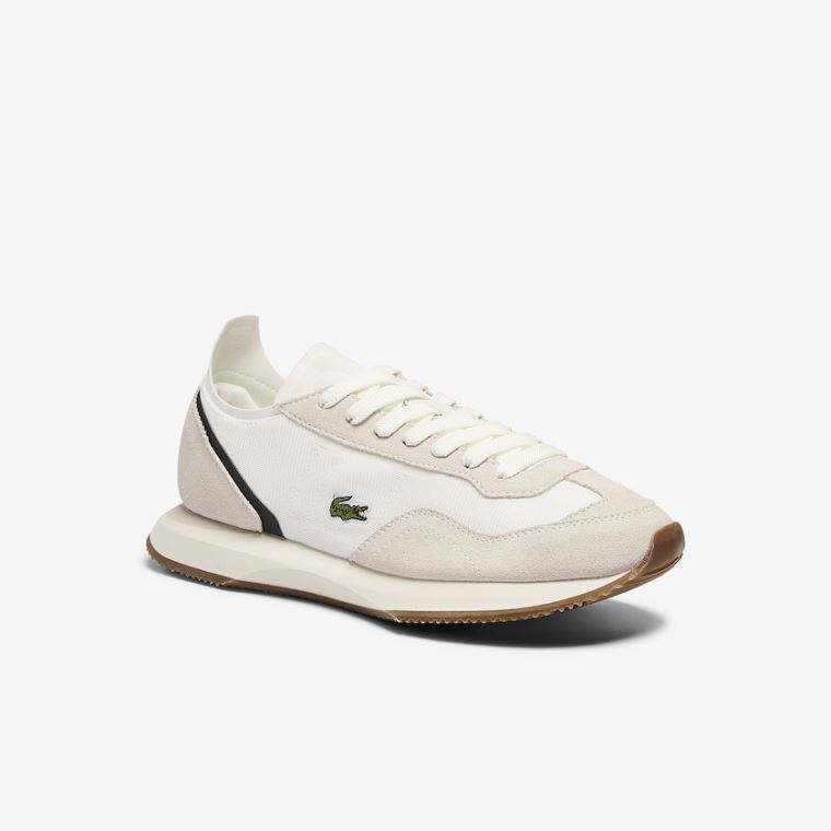 Lacoste Match Break Textil and Velúr Sneakers Fehér Sötétzöld | Rys5SeyX