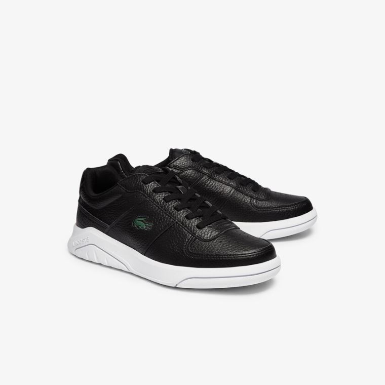 Lacoste Men’s Game Advance Tumbled Bőr Sneakers Fekete Fehér | zaLCQVDi