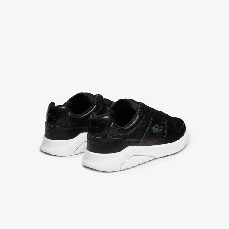 Lacoste Men’s Game Advance Tumbled Bőr Sneakers Fekete Fehér | zaLCQVDi