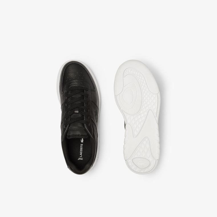 Lacoste Men’s Game Advance Tumbled Bőr Sneakers Fekete Fehér | zaLCQVDi