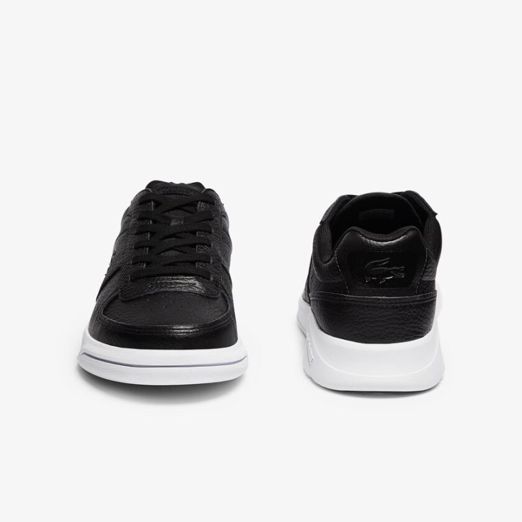 Lacoste Men’s Game Advance Tumbled Bőr Sneakers Fekete Fehér | zaLCQVDi