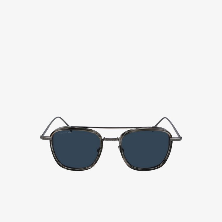 Lacoste Modified Rectangle Metal Novak Djokovic Capsule Sunglasses Szürke | D0jaQdiS