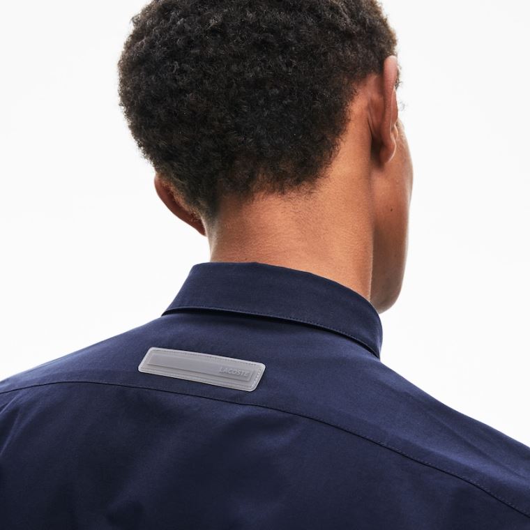 Lacoste Motion Légáteresztő Stretch Pamut Shirt Sötétkék Kék | mcyquRI0