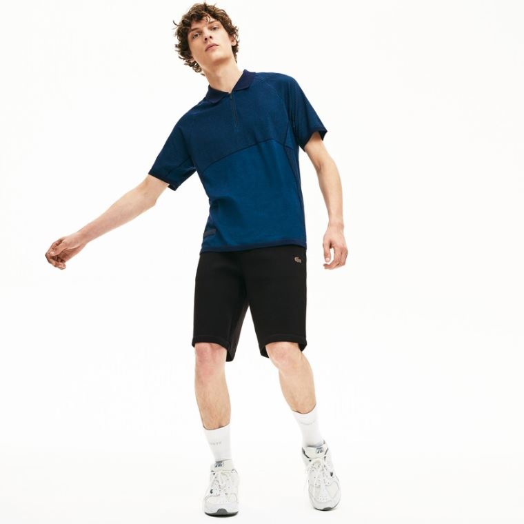 Lacoste Motion Stretch Pamut Bermuda Shorts Fekete | HtbGkiSS