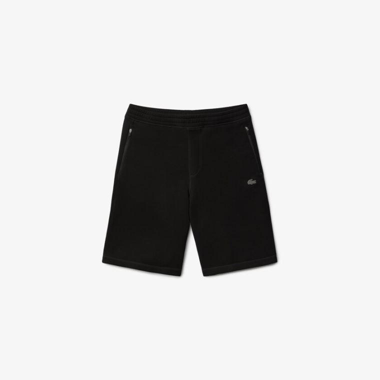 Lacoste Motion Stretch Pamut Bermuda Shorts Fekete | HtbGkiSS