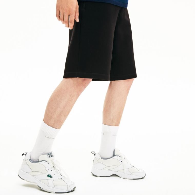 Lacoste Motion Stretch Pamut Bermuda Shorts Fekete | HtbGkiSS