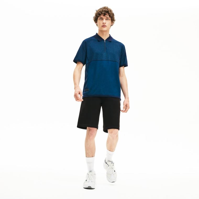 Lacoste Motion Stretch Pamut Bermuda Shorts Fekete | HtbGkiSS