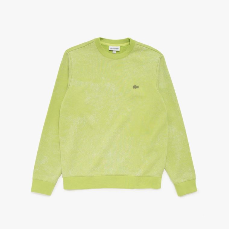 Lacoste Motion Textured Crew Neck Sweatshirt Sárga | DmwMQE38