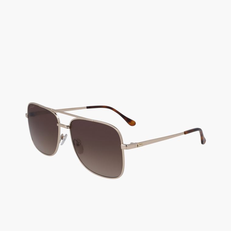 Lacoste Navigator Metal Signature 101 Sunglasses Arany | 983bnj7h