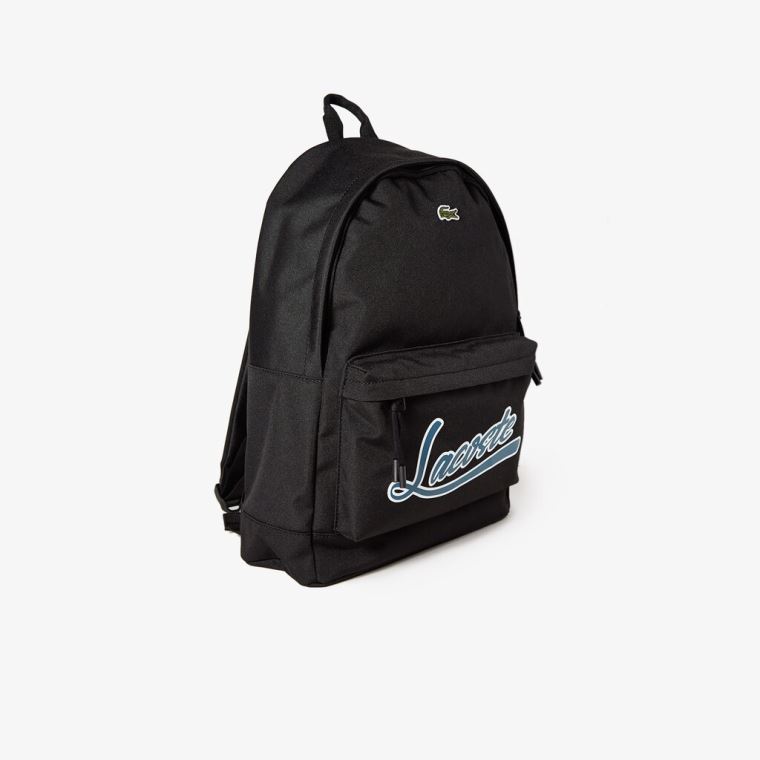 Lacoste Neocroc Script Backpack Fekete | pu4VlY1n