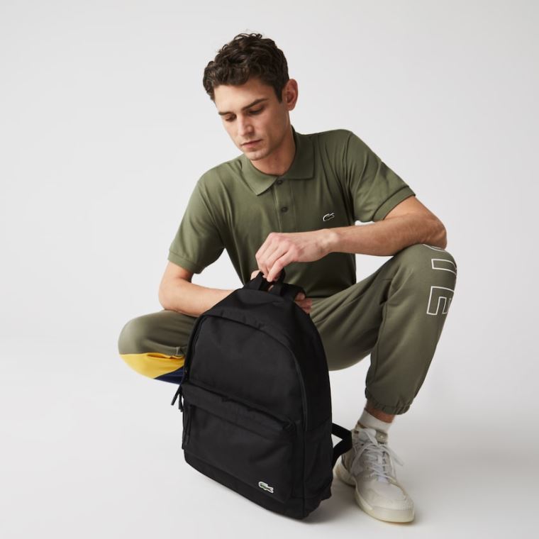 Lacoste Néocroc Vászon Backpack Fekete | 2jWZ9BLs