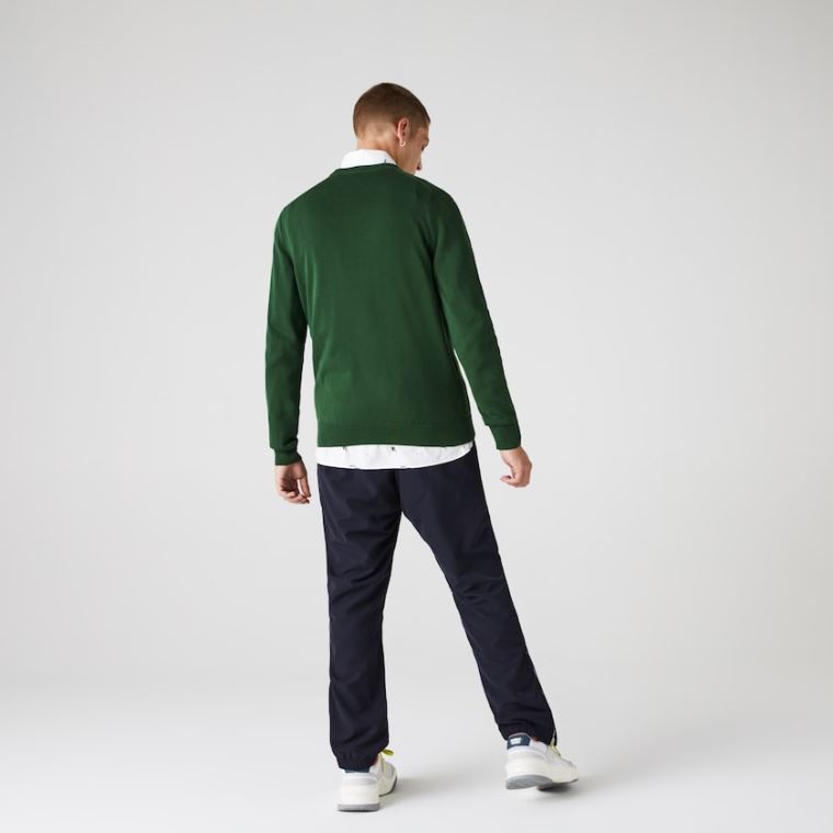 Lacoste Organic Pamut Crew Neck Pulóver Zöld | Mxqn0ZHa