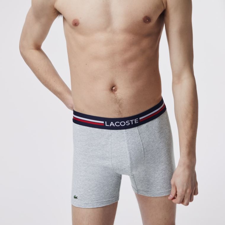 Lacoste Pack Of 3 Alkalmi Boxers Sötétkék Kék Szürke Piros | tEh0Tz8i