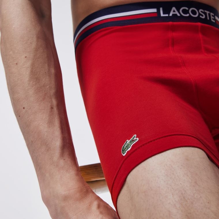 Lacoste Pack Of 3 Alkalmi Boxers Sötétkék Kék Szürke Piros | tEh0Tz8i