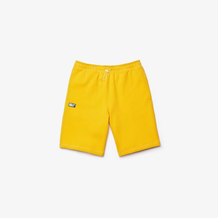 Lacoste Pamut Blend Badge Bermuda Shorts Sárga | cZZQJ3L4