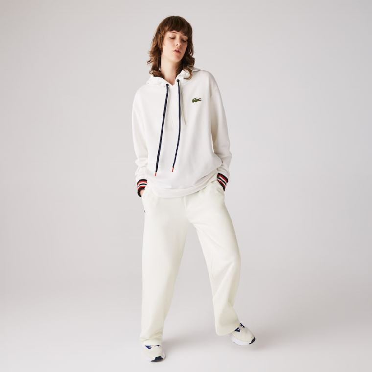 Lacoste Pamut Fleece Trackpants Fehér | Q1Y5z2PZ