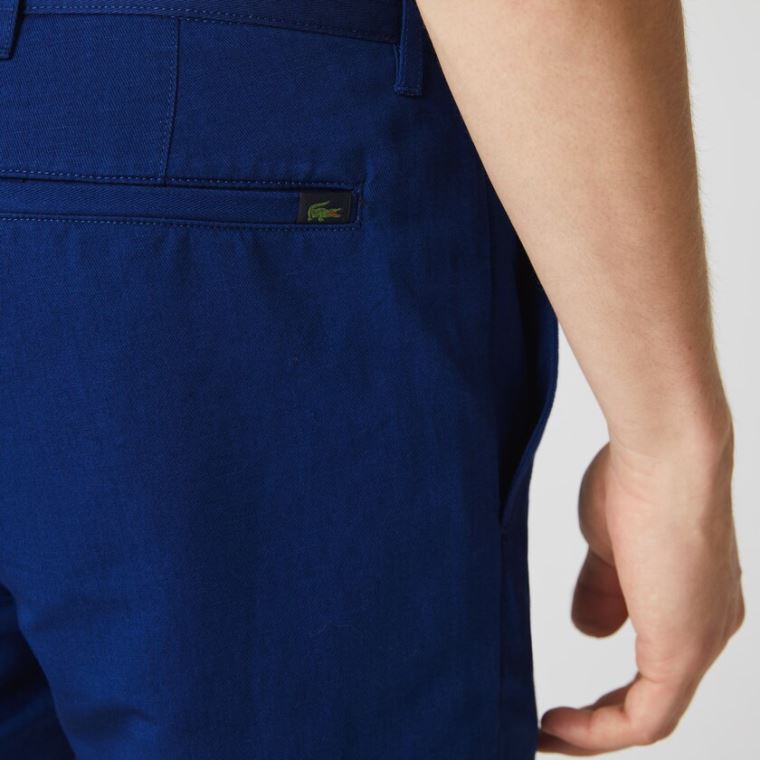 Lacoste Pamut-Linen Chinos Sötétkék Kék | 7c0XfEhV