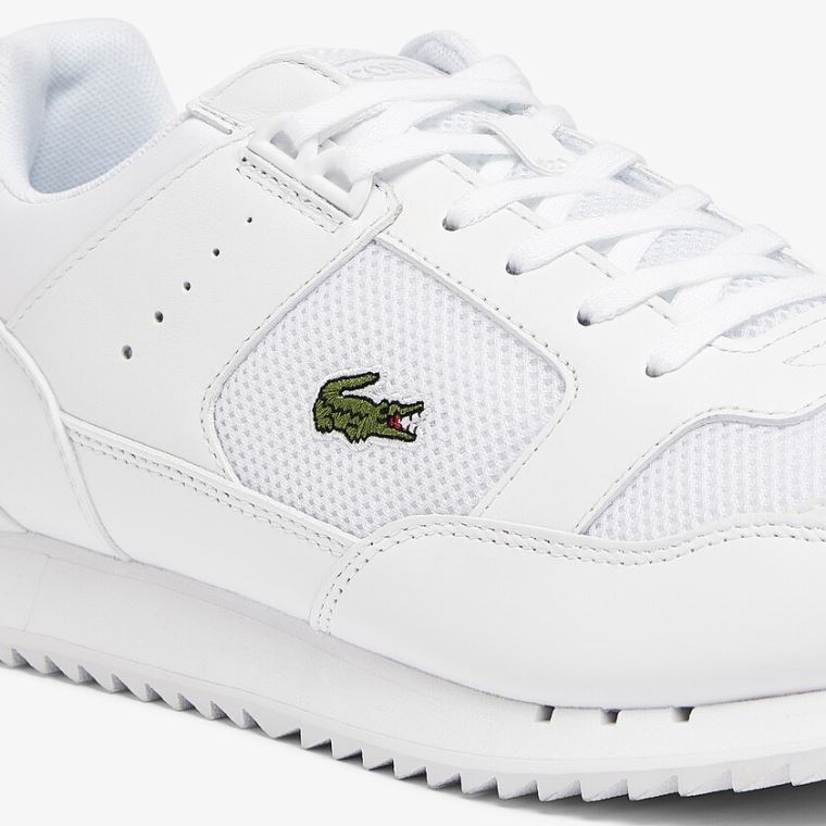 Lacoste Partner Piste Textil Sneakers Fehér | 9t5QtlbR