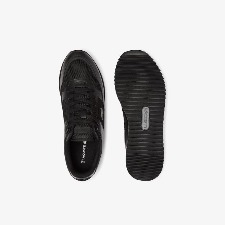 Lacoste Partner Piste Textil Sneakers Fekete | JYoUCvjU