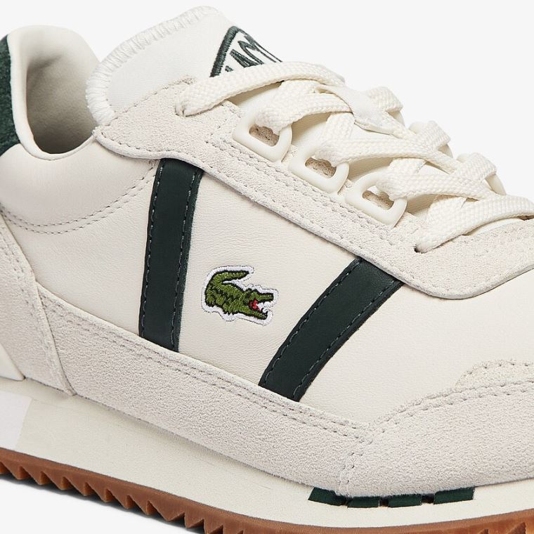 Lacoste Partner Retro Bőr Sneakers Bézs Zöld | uijuCIvw