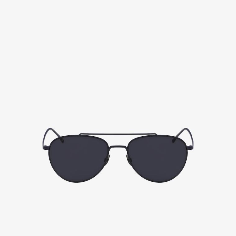 Lacoste Pilot Shape Metal Ultra-Thin Sunglasses Kék | KdmCPK8W