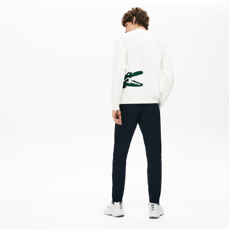 Lacoste Pleated Pamut-Silk Pálya Pants Sötétkék Kék Khaki Zöld | BztiIVWV