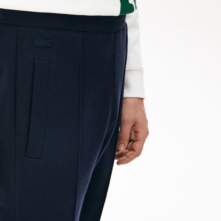 Lacoste Pleated Pamut-Silk Pálya Pants Sötétkék Kék Khaki Zöld | BztiIVWV