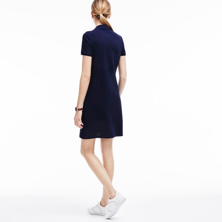 Lacoste Polo dress in stretch mini piqué Sötétkék Kék | 8RcDhxCe