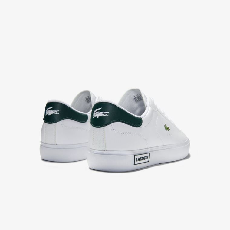 Lacoste Power Court Low Top Sneakers Fehér Sötétzöld | E98lLCPi