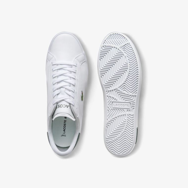 Lacoste Power Court Low Top Sneakers Fehér Sötétzöld | E98lLCPi