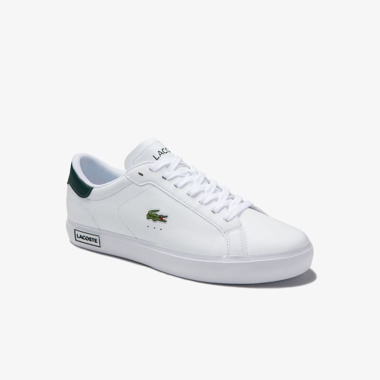 Lacoste Power Court Low Top Sneakers Fehér Sötétzöld | E98lLCPi