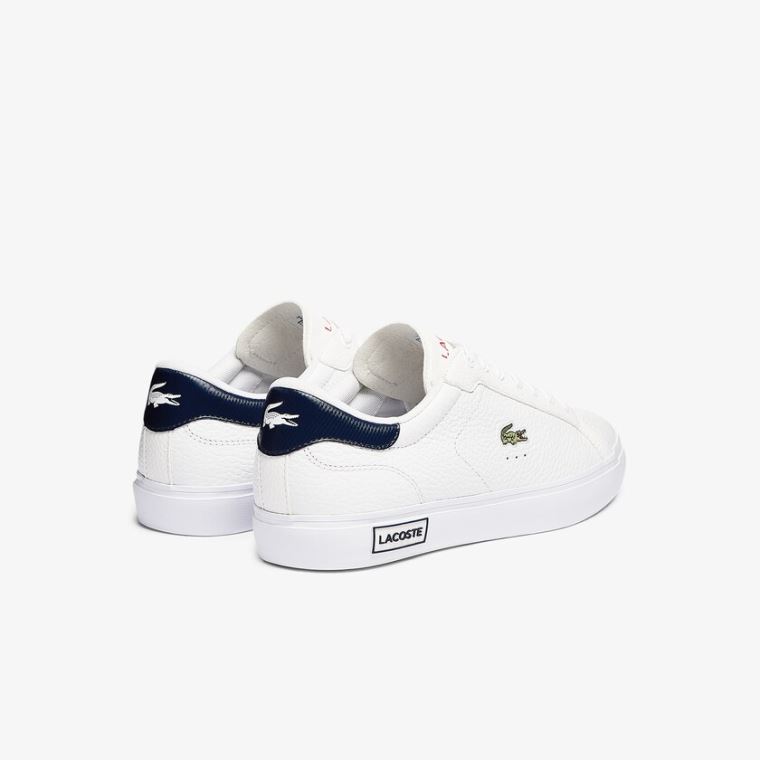 Lacoste Powercourt Bőr Sneakers Fehér Bézs | yNIp4y8p