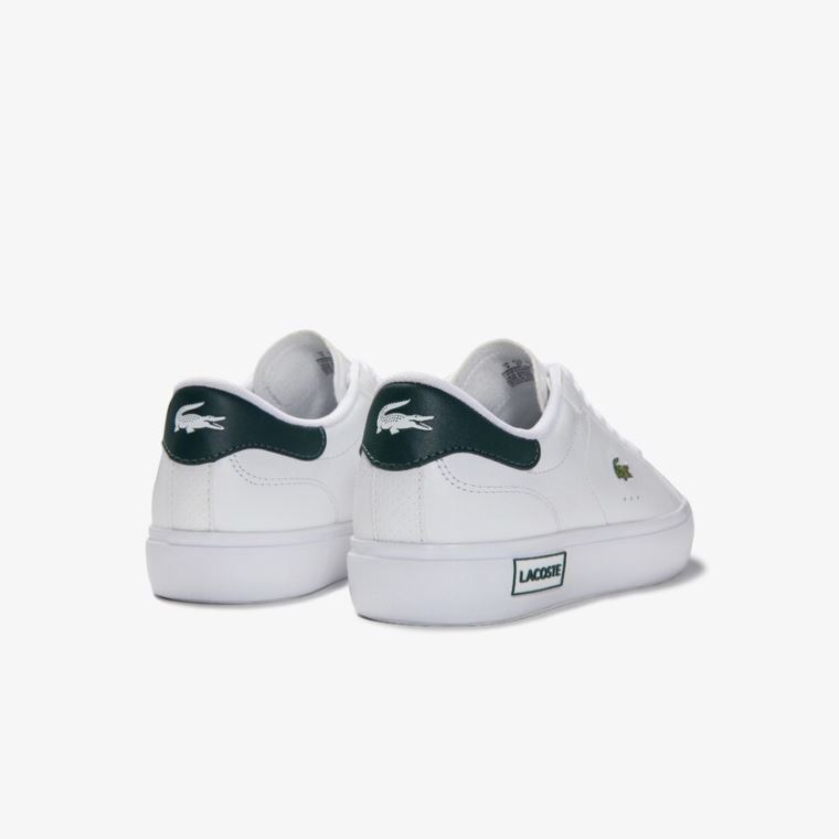 Lacoste Powercourt Bőr Sneakers Fehér Sötétzöld | ljheeAue