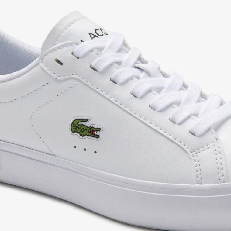 Lacoste Powercourt Bőr Sneakers Fehér Sötétzöld | ljheeAue