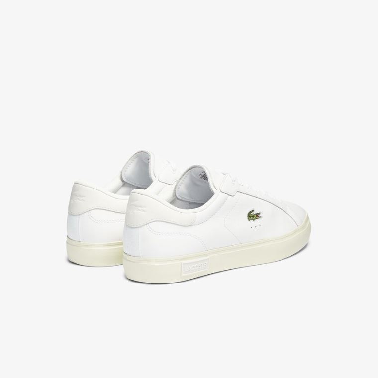 Lacoste Powercourt Smooth Bőr Sneakers Fehér Fehér | TVzcKhkQ