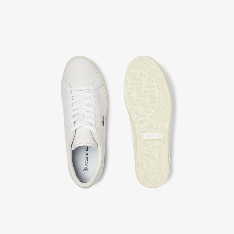 Lacoste Powercourt Smooth Bőr Sneakers Fehér Fehér | TVzcKhkQ