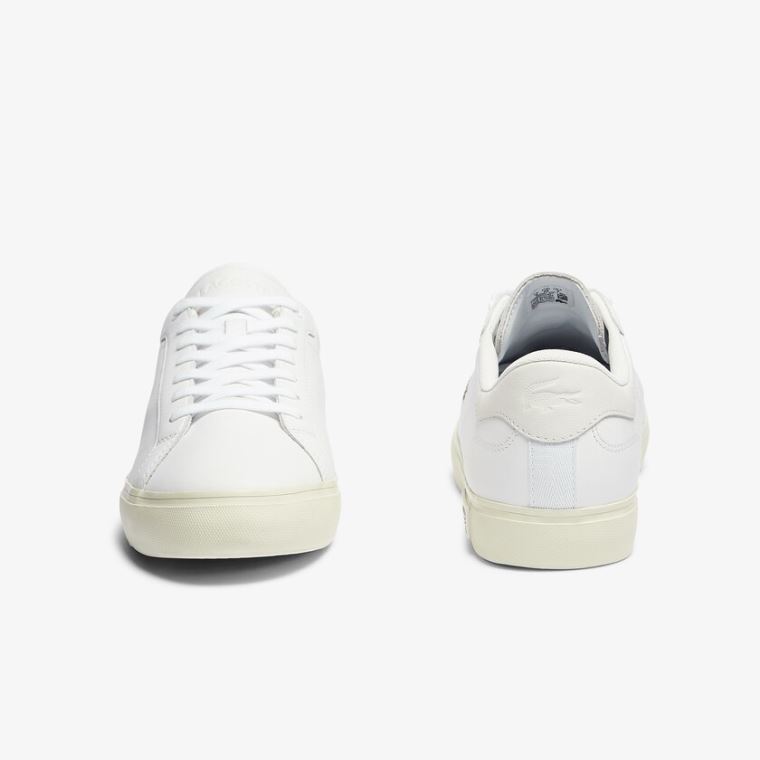 Lacoste Powercourt Smooth Bőr Sneakers Fehér Fehér | TVzcKhkQ