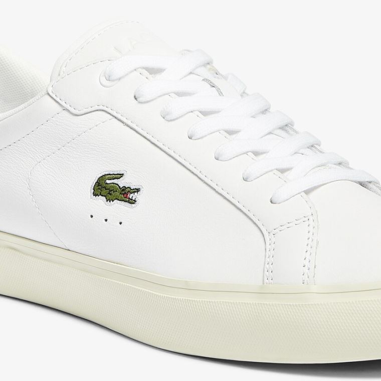 Lacoste Powercourt Smooth Bőr Sneakers Fehér Fehér | TVzcKhkQ