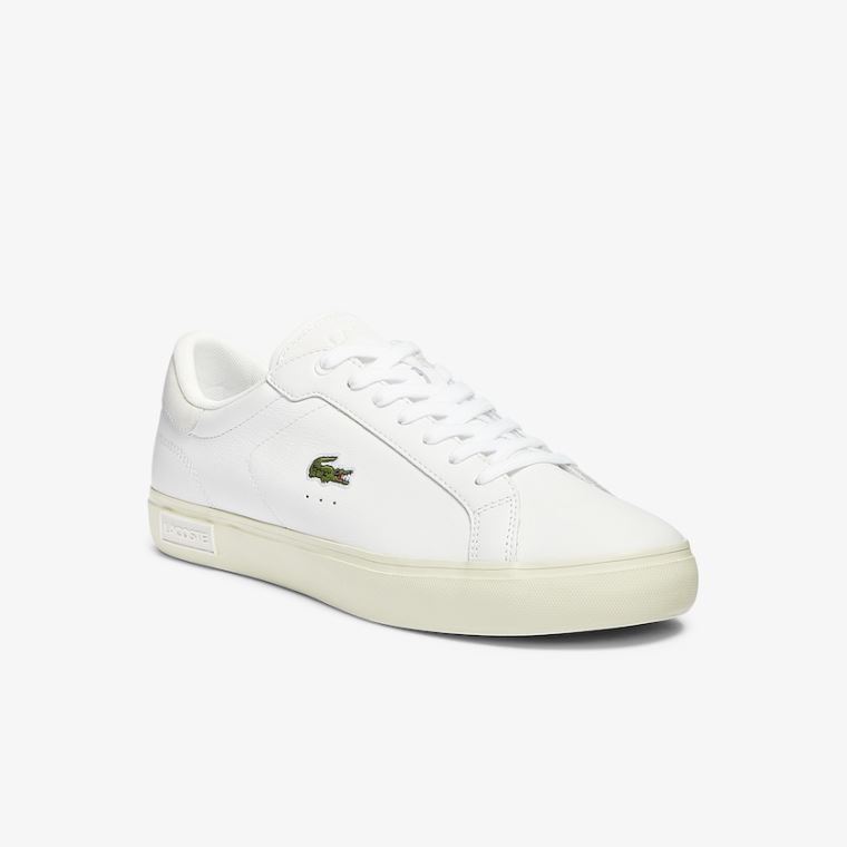 Lacoste Powercourt Smooth Bőr Sneakers Fehér Fehér | TVzcKhkQ