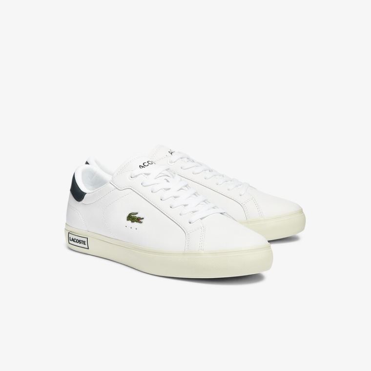 Lacoste Powercourt Smooth Bőr Sneakers Fehér | t3zLPCUs