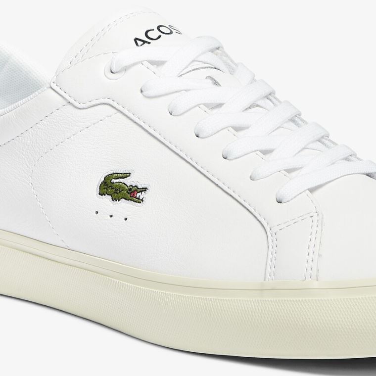 Lacoste Powercourt Smooth Bőr Sneakers Fehér | t3zLPCUs