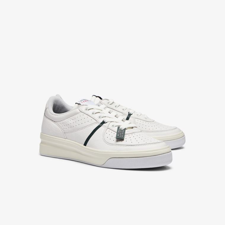 Lacoste Quantace Bőr Sneakers Fehér Bézs | 39ut1G2K