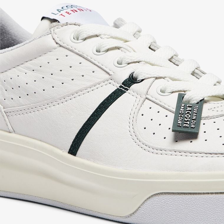 Lacoste Quantace Bőr Sneakers Fehér Bézs | 39ut1G2K