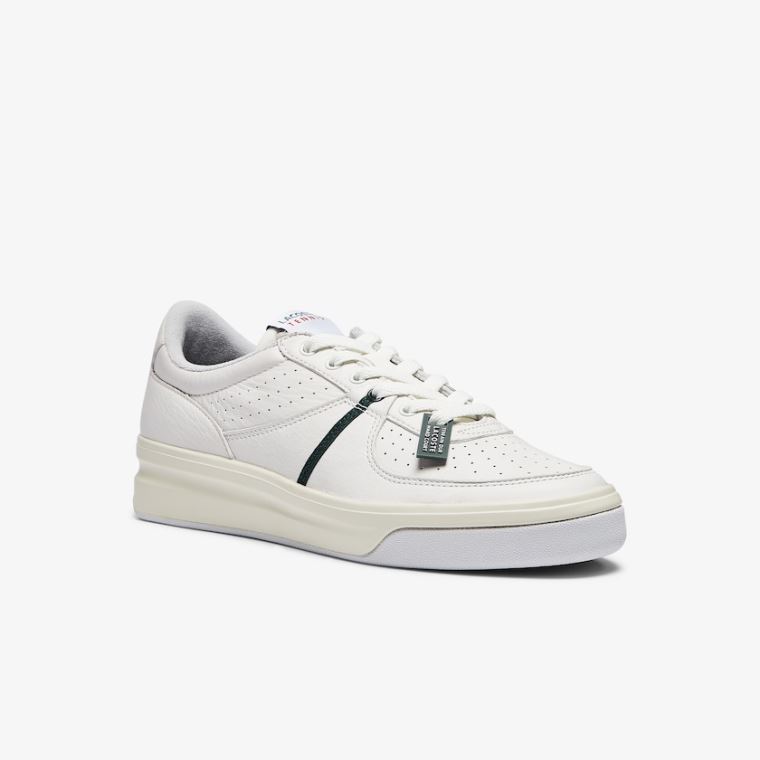 Lacoste Quantace Bőr Sneakers Fehér Bézs | 39ut1G2K