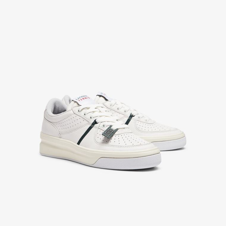 Lacoste Quantace Bőr Sneakers Fehér Bézs | J16JdfZs